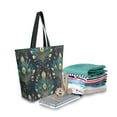 thumbnail image 2 of FORMRS Womens Canvas Tote Bag with Zipper Inner Pocket Shoulder Handbag, Gold Peacock Pattern, 2 of 7
