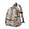 thumbnail image 2 of Football and Volleyball White Pattern Cute School Backpack with Padded Back and Adjustable Shoulder Straps 13.4"x11"x4.7", 2 of 4