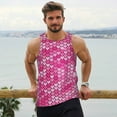 thumbnail image 6 of Balery shiny with pink heart Pattern Men's Workout Tank Top Gym Muscle Tee Fitness Bodybuilding Sleeveless T Shirt Quick Dry Fit Muscle Tank Top Slim-Fit Tank-4X-Large, 6 of 7