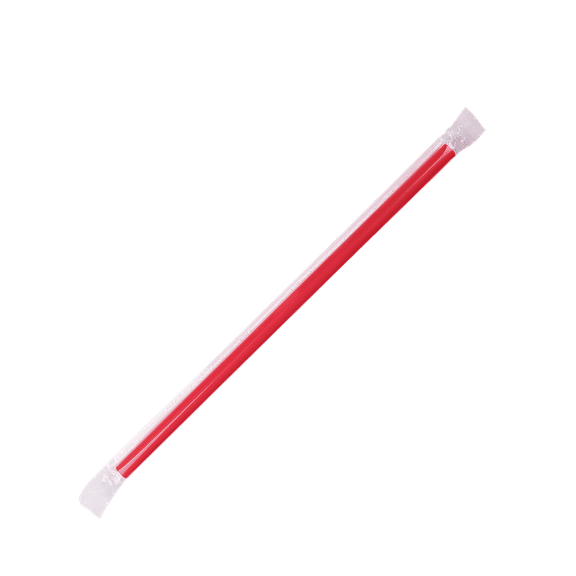 Karat 9" Red PP Giant Boba Straws, Individually Wrapped, 8mm, 2,500 Count