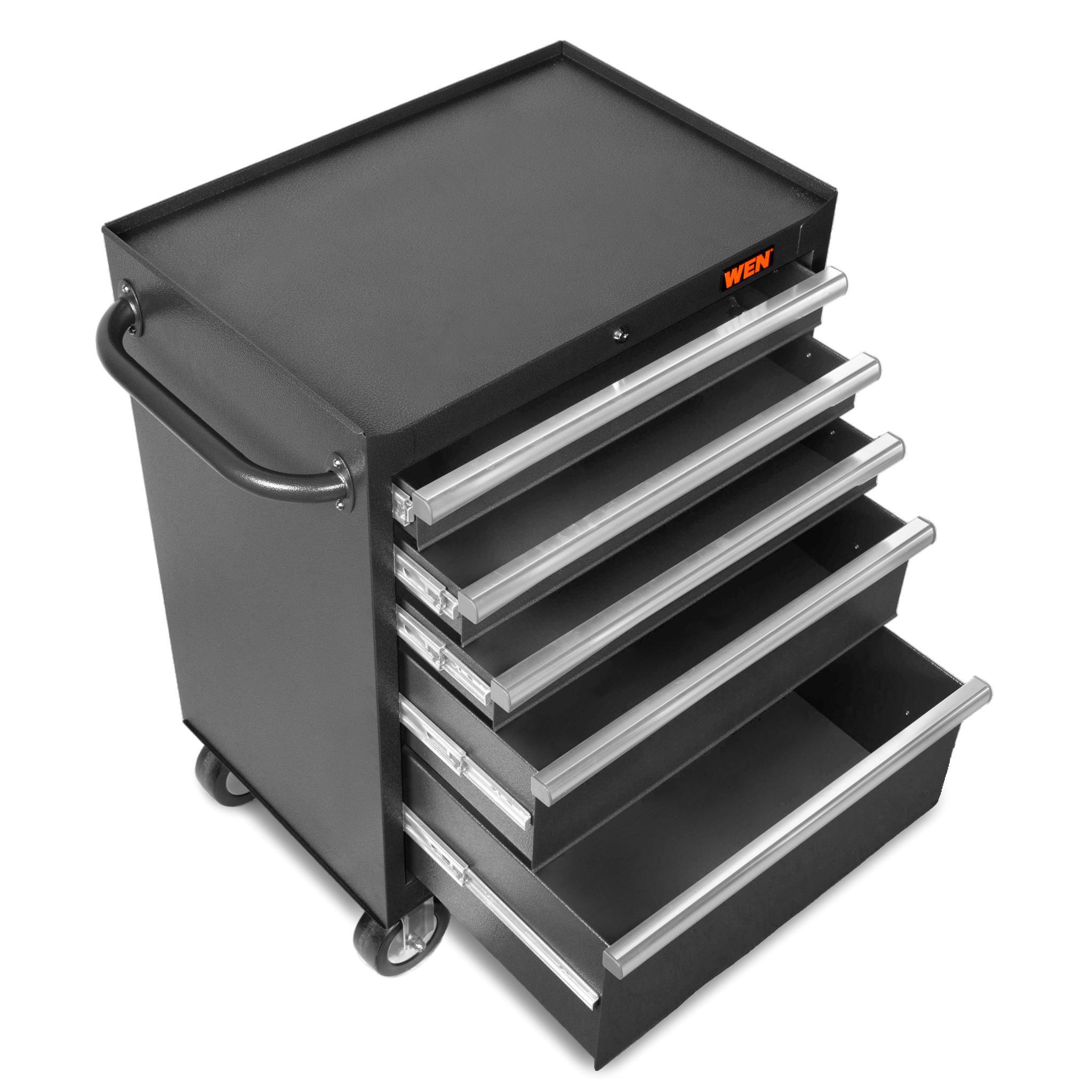 WEN 27-Inch Premium Rolling Tool Cabinet with Heavy Duty 21-Gauge Powder-Coated Steel Construction (GG262B)