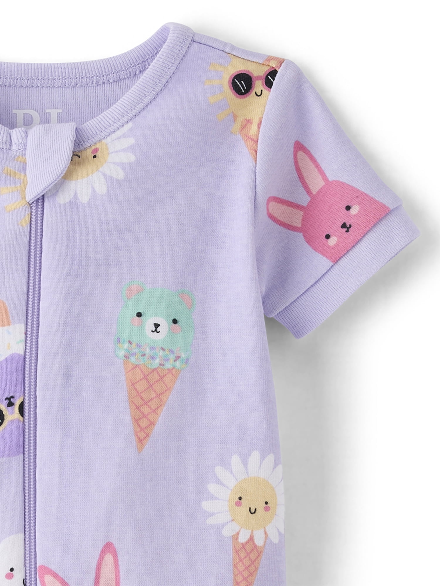 The Children's Place Baby & Toddler Girls Short Sleeve Snug Fit Cotton One Piece PJs, Sizes NB-5T