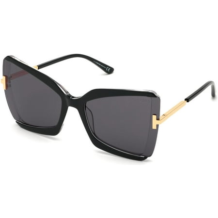 UPC 889214095343 product image for Tom Ford FT 0766 Sunglasses 03A Black & Crystal W. Endura Gold Temples/ Grey Len | upcitemdb.com