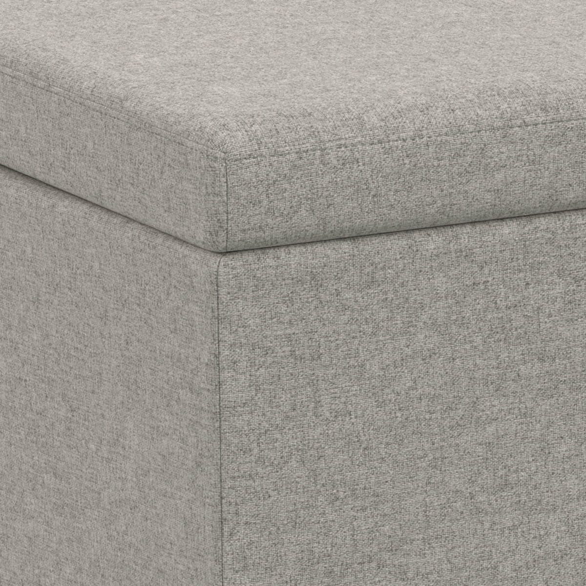 Avalon 54 inch Wide Contemporary Extra Large Storage Ottoman Bench in Cloud Grey Polyester Linen Fabric
