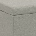 thumbnail image 4 of Avalon 54 inch Wide Contemporary Extra Large Storage Ottoman Bench in Cloud Grey Polyester Linen Fabric, 4 of 11