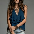 thumbnail image 5 of Women's V-Neck Sleeveless Lace Top Casual Summer Solid Color Fashion Blouse, 5 of 6