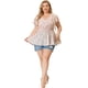 thumbnail image 3 of Women's Plus Size Peplum Top Flare Sleeve Casual V Neck Smocked Waist Floral Blouses Pink 2X, 3 of 7