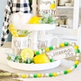 thumbnail image 3 of Haooryx Green Lemon Wooden Bead Garland with Tassels for Tiered Tray Wreath, Vintage Rustic Beaded Pendant for Home Party Decoration, 3 of 8