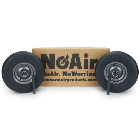 NoAir® (2) Gravely Ariens Flat Free Wheel Assemblies 11x4.00-5 Dark Gray Repl 07101127