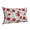 thumbnail image 2 of Vsdgher Leaves And Anemone Flowers In Red Grey Print Pillow Cases -Iconic Collection Pillowcases -Extra Soft, Not easy to deform,not pilling Export quality, 2 of 8