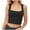 Black, variant on Kureaily Women Solid Sleeveless Strappy Crop Tank Tops Square Neck Workout Fitness Casual Basic Cropped Vest Streetwear Soft Camisole Sleeveless