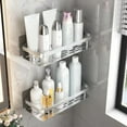WNEXOPE Self-Adhesive Shower Storage Rack - Aluminum Alloy Bathroom ...