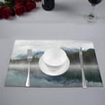 thumbnail image 2 of MKHERT Nature Theme Lake Herbert Panorama Foggy Mountain in Canada Placemats Table Mats for Dining Room Kitchen Table Decoration 12x18 inch,Set of 4, 2 of 4