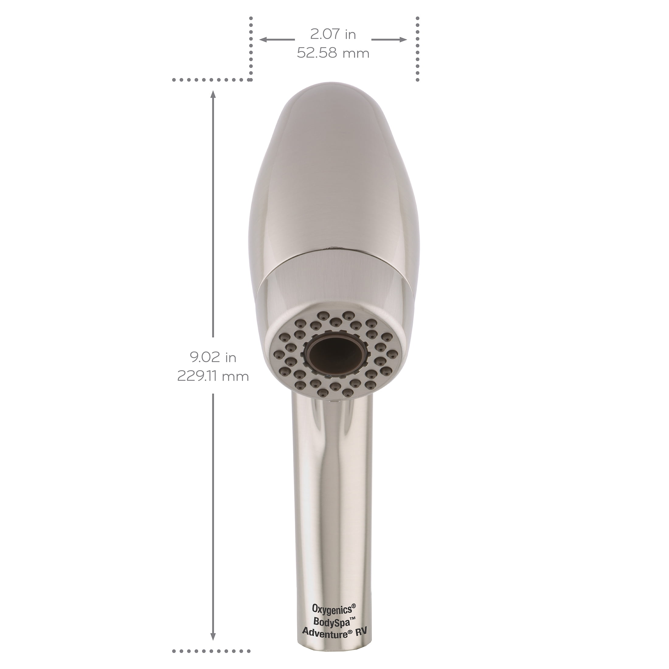 Oxygenics BodySpa Adventure RV 3-Setting Brushed Nickel Handheld Shower Head