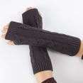 thumbnail image 3 of Kukuzhu Arm Warmers Y2K Grunge Rib Knit Arm Warmers Preppy Crochet Arm Sleeves Fingerless Gloves Emo Accessories, 3 of 6