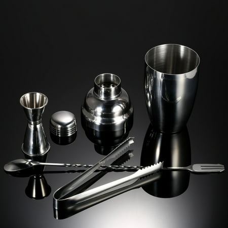 Cocktail Shakers For Sale 4PCS Practical Stainless Steel Cocktail Shaker Mixer Set with Jigger Ice Tong Drink Bartender Kit Bar Tool ()