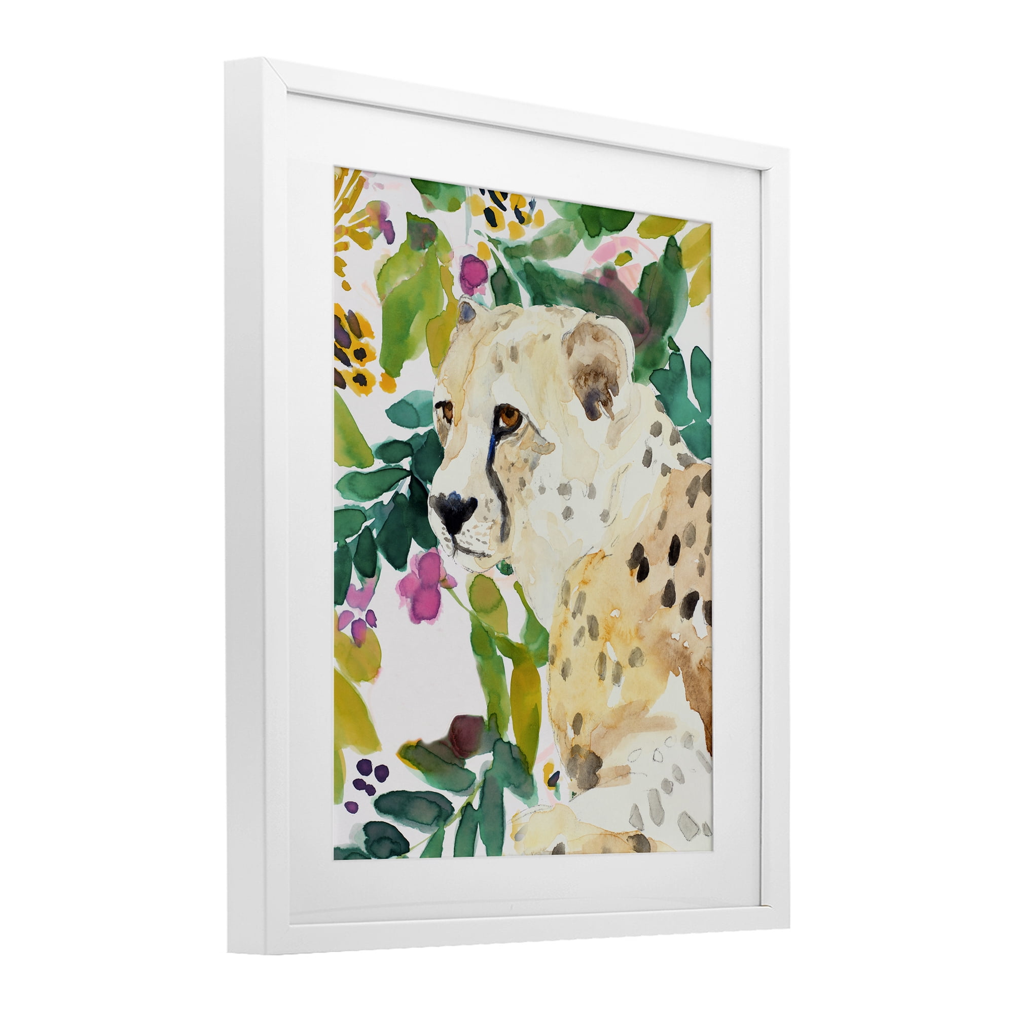 Stupell Industries Garden Plants Leopard White Framed Print Under Glass, design by Lanie Loreth