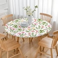 thumbnail image 3 of Pioneer Flower Floral Print Pattern Round Fitted Tablecloth with Elastic Edge,Dining Table Cover Waterproof,Outdoor Round Tablecloth for Camping,Dining,Indoor and Outdoor, 3 of 7