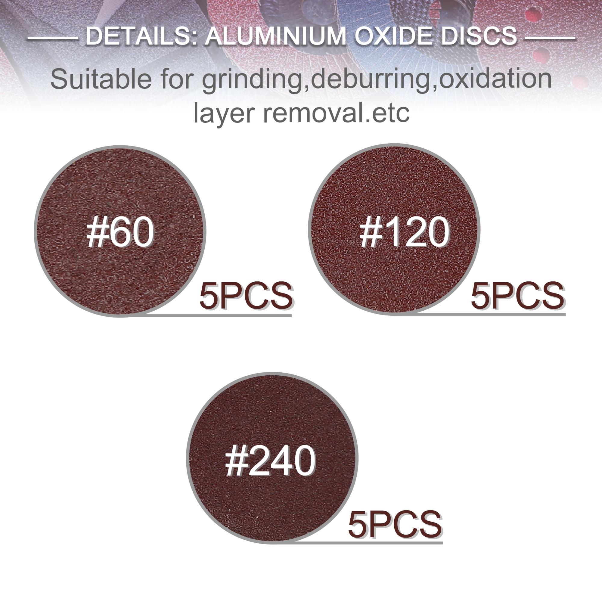 Unique Bargains 42 Pcs 2" Sanding Discs Nylon Lock Surface Coarse Medium Fine