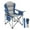 Blue, variant on Oversized Folding Camping Chair for Adults, Heavy Duty 500 lbs Support, Portable Outdoor Chairs with Cup Holder and Cooler Bag, 1 PCS, Black