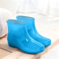 thumbnail image 7 of FRSASU Women's Waterproof Ankle Rain Boots Glossy Short Rubber Outdoor Work Garden Rain Shoes Blue, 7 of 7