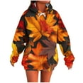 thumbnail image 3 of Horkkom Graphic Hoodies for Women Maple Leaf Print Pullover Sweatshirts Casual Hoodies with Drawstring Pocket L, Gifts for Women, 3 of 6