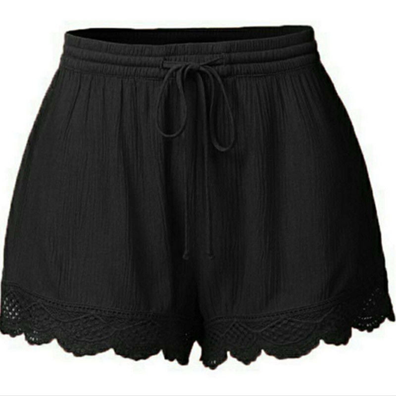Plus Size Women Hot Summer Casual Shorts Beach Mid Waist Gym Cotton Short Pants
