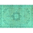 thumbnail image 1 of Ahgly Company Machine Washable Indoor Rectangle Persian Turquoise Blue Traditional Area Rugs, 4' x 6', 1 of 4