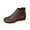 Brown, variant on Women's Fashionable Casual And Comfortable Winter Short Boots Solid Color Round Toe Side Zipper Flat Ankle Boots Black 6.5