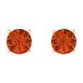 thumbnail image 3 of Clara Pucci 1.5Ct Red Round Cut VVS1 Push Back Stud 18k Solid hypoallergenic Gold Designer Earrings For April, 3 of 7