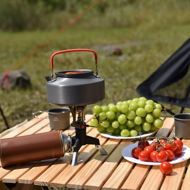 Grande Bouilloire Extérieure avec Poignée Théière Camping en Aluminium Lavable Randonnée Drinkware Lavable en Aluminium Réutilisable Pique-Nique Anti-Échaudage Boire 2L