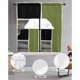 thumbnail image 2 of Sage Green Black Swag Curtains for Living Room/Bedroom Windows, Farmhouse Striped Modern Abstract Art Kitchen Curtains and Valances Set 36 Inch Length, Light Filtering Swags Valance Curtain Panels, 2 of 5