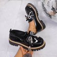 thumbnail image 5 of Vibrex Women Casual Shoes Women's Pointed Toe Loafers Bow Rhinestone Platform Sole Patent Leather Spring Shoes Women's Shoes,Size:6.5, 5 of 10