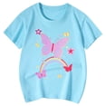 thumbnail image 4 of HNMKIU Hauts pour Filles T-Shirts Imprimés Mignons Manches Courtes Col Rond T-Shirt pour Enfants Tenue Décontractée Confortable Mode Quotidienne, 4 of 4