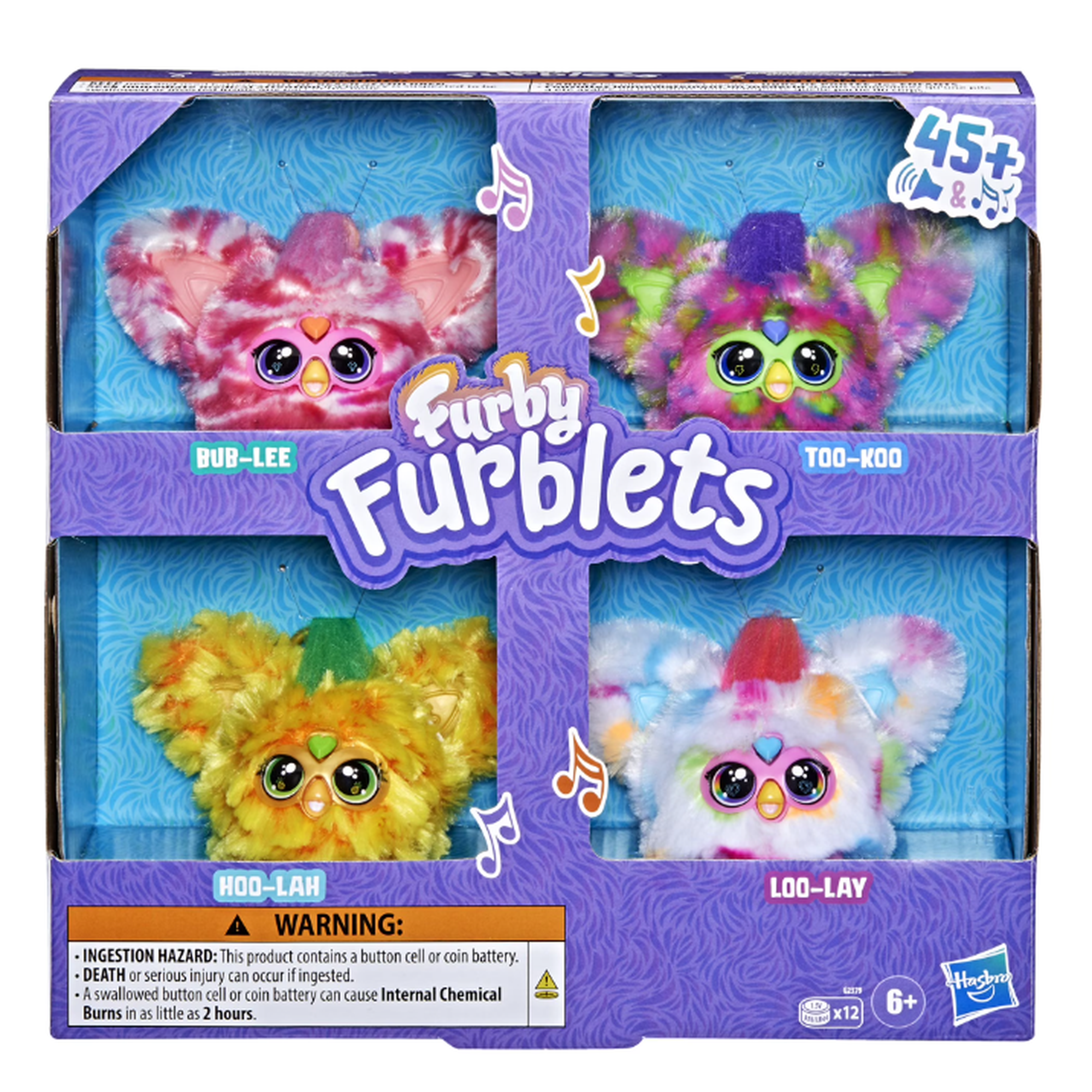 Furby Furblets 4-Pack Mini Electronic Plush Toys – Talking Interactive Pets, Stocking Stuffers for Kids Ages 6+