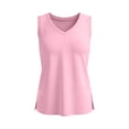 thumbnail image 5 of Plus Size Tank Tops Womens V Neck Sleeveless Soft Basic Tee Shirts Loose Fit Casual Summer Tanks (5XL, Pink), 5 of 7