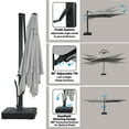 thumbnail image 6 of Boyel Living Cantilever Outdoor Patio Umbrellas, with Bluetooth Ambient Light & Base, Offset Rectangle Umbrella for Pool Deck Garden Backyard, Gray, 6 of 8