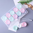 thumbnail image 3 of kusrkot 4X 5 Pairs Contact Lens Storage Case Organizer L R Caps for Girls Green Pink, 3 of 9