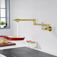 thumbnail image 2 of Sumerain Gold Pot Filler Faucet Wall Mount with Double Joint Swing Arms, 2 of 11