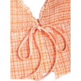 thumbnail image 3 of Set Tankini a la perfección a cuadros vichy con decoración de lazo naranja para mujer, 3 of 4