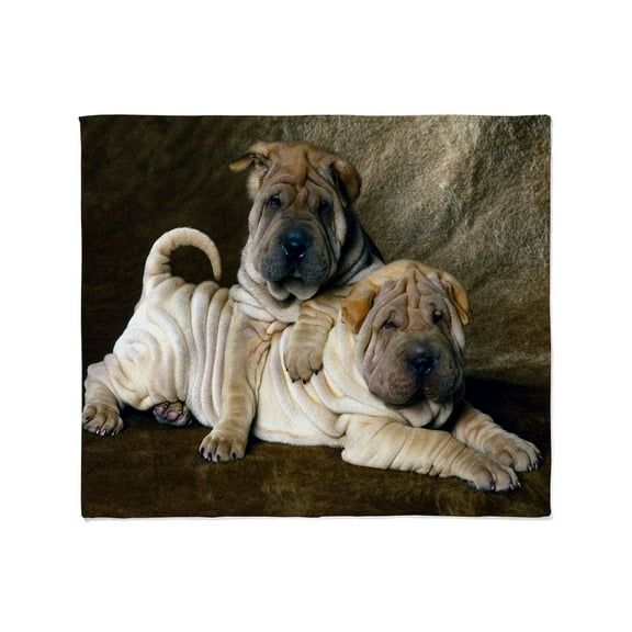 CafePress - Shar Pei Pupsthrow Blanket - Soft Fleece Throw Blanket, 50"x60" for All Ages