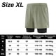 thumbnail image 2 of Pantalones cortos para correr 2 en 1 para hombre, entrenamiento, yoga, gimnasio, deporte, pantalones cortos con bolsillos con cremallera para teléfono, 2 of 5