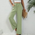 thumbnail image 2 of hotojiny Casual Wide Leg Pants Womens High Waisted Drawstring Loose Travel Vacation Work Trousers with Pockets, 2 of 7