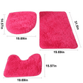 thumbnail image 5 of dwsnxt 3-Piece Bathroom Rug Set, Soft Plush Velvet Fleece with Memory Foam, Non-Slip Backing, Machine Washable, Quick Drying, Modern Black Design for Toilet, Shower Room, and Bath Mats Red, 5 of 8