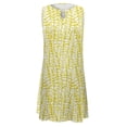 thumbnail image 5 of Ketyyh-chn99 Robe Femme Robe Évasée à Fleurs Robe Droite Unie pour Vacances Robe de Plage à Enfiler Jaune, TG, 5 of 5