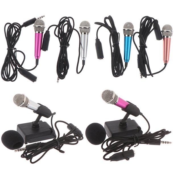 Mini Portable 3.5mm Stereo Studio Mic KTV Karaoke Mini Microphone For