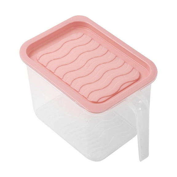 Clear Plastic Food Storage Container with Handle - Airtight 4-Sided Locking Lid, Stackable Kitchen Jar for Dry Foods, Nuts, Candy, Cereal - Transparent Design