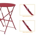 thumbnail image 6 of Sonerlic 3Pcs Foldable Outdoor Bistro Steel Patio Chairs with a Table,Cherry red, 6 of 7
