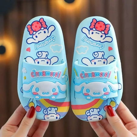 

Kawaii Hellokitty Kuromi Slippers Sanrio My Melody Cinnamoroll Cartoon Cute Bath Sandals Summer Children Indoor Home Non Slip