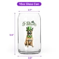 thumbnail image 5 of Happy St. Patrick’s Day Belgian Malinois with Green Hat Shamrocks Rainbow 16oz Glass Cup Mug Sheepdog Dog Lover Gifts Glass Can - 03007, 5 of 5